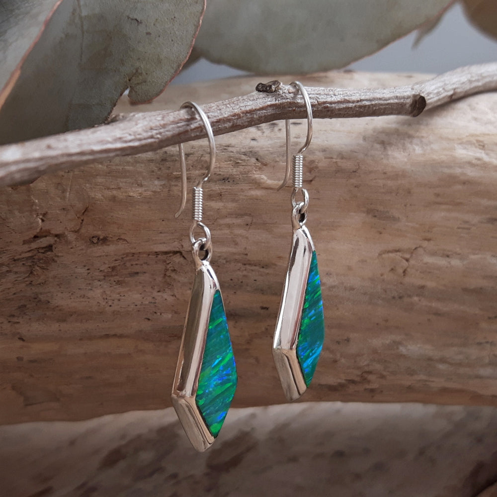 Flinder Green Long Kite Drop Earrings