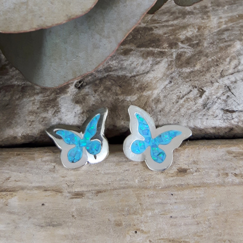 Flinder Butterfly Turquoise Stud Earrings