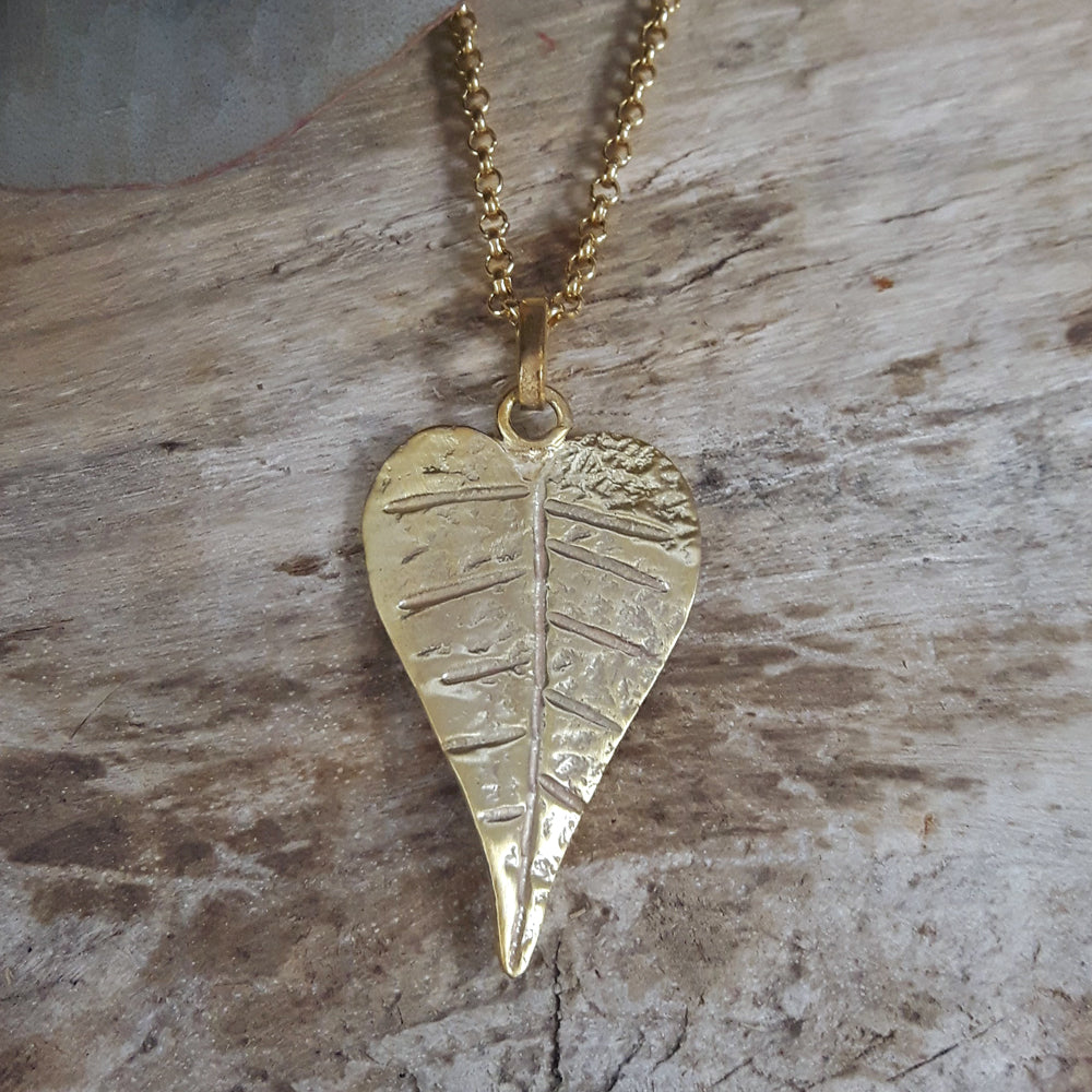 Foresta Gold Heart Leaf Pendant