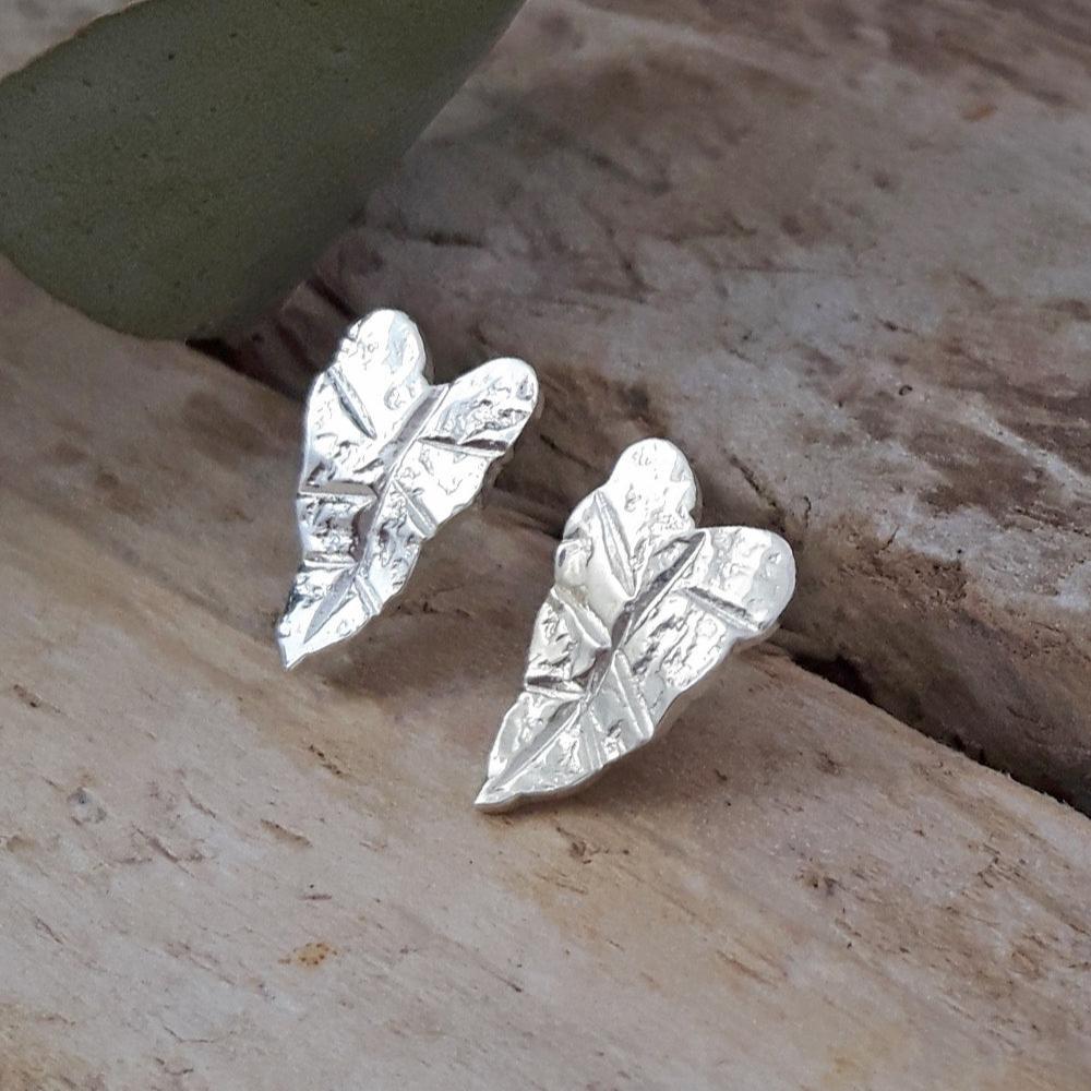 Foresta Tiny Taro Leaf Stud Earrings