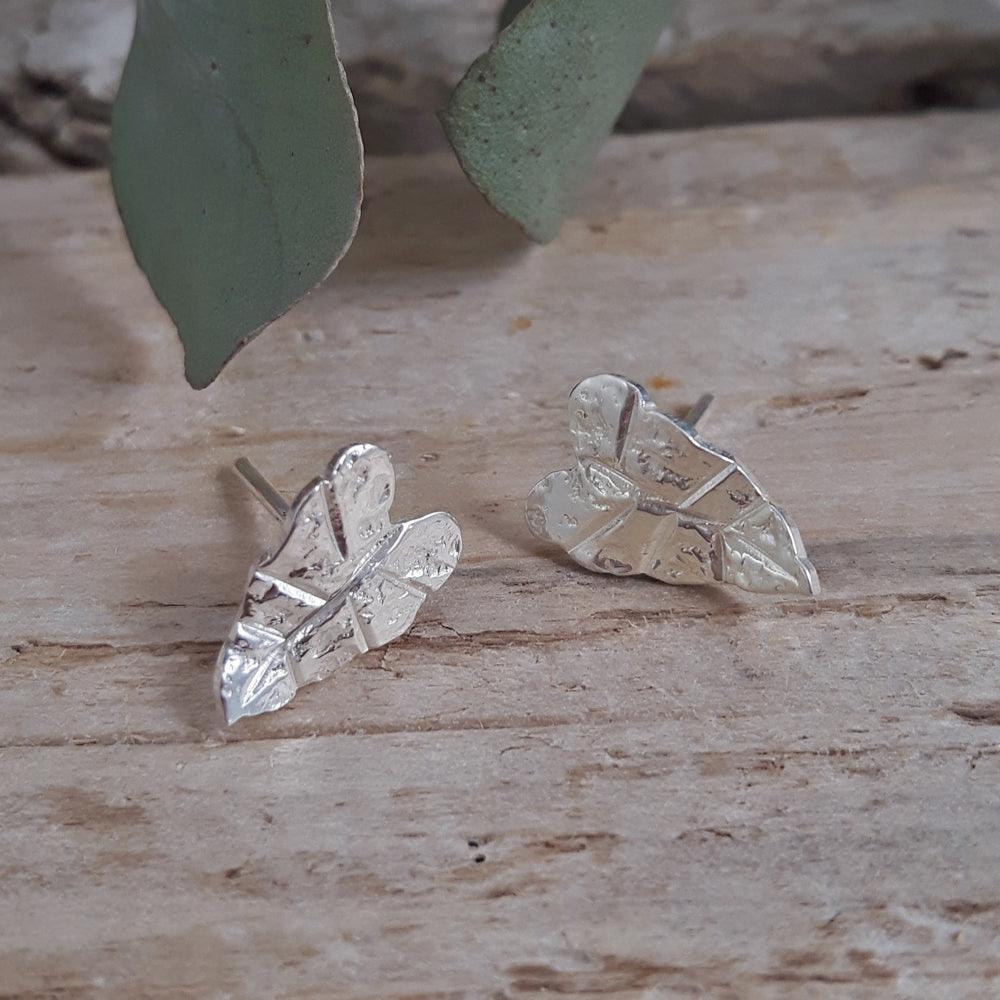 Foresta Tiny Taro Leaf Stud Earrings