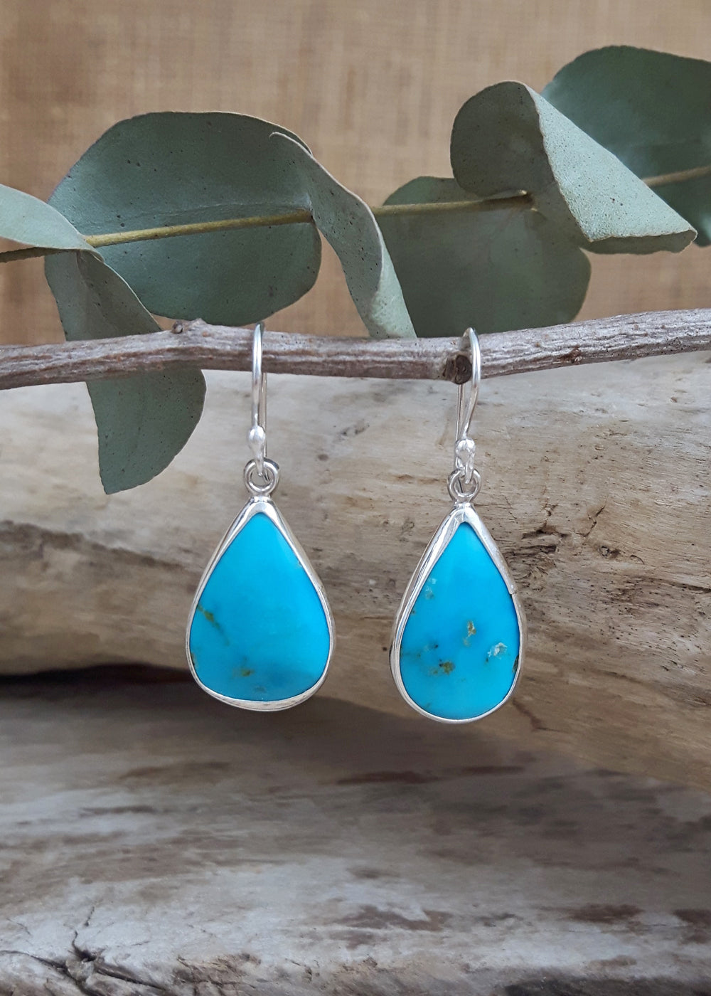 Kelly Large Teardrop Turquoise Drop Earrings