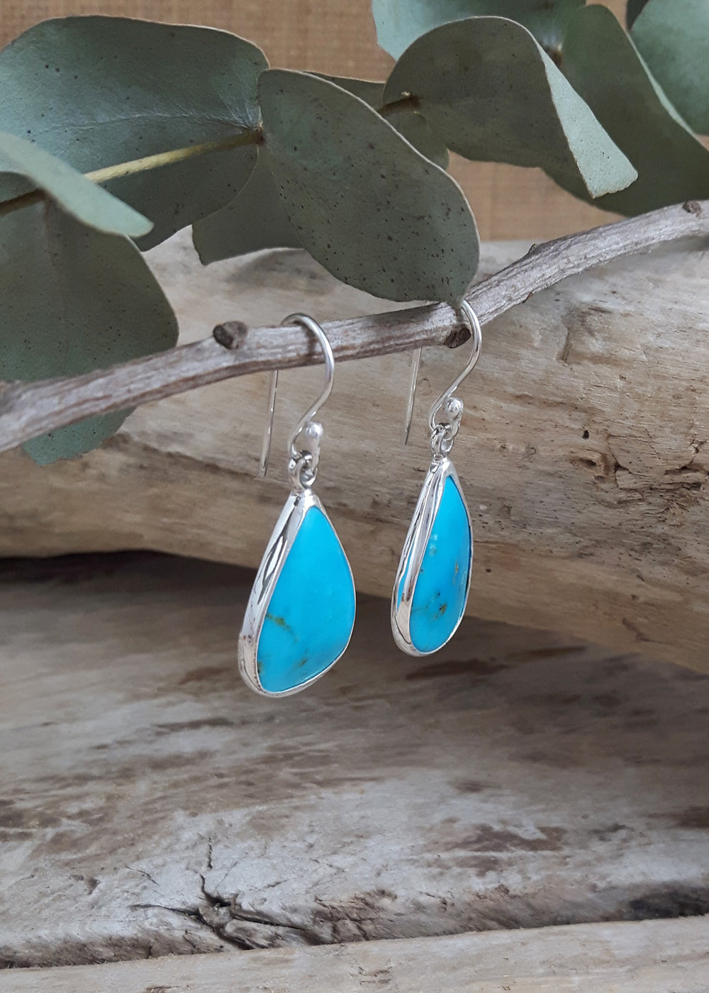 Kelly Large Teardrop Turquoise Drop Earrings