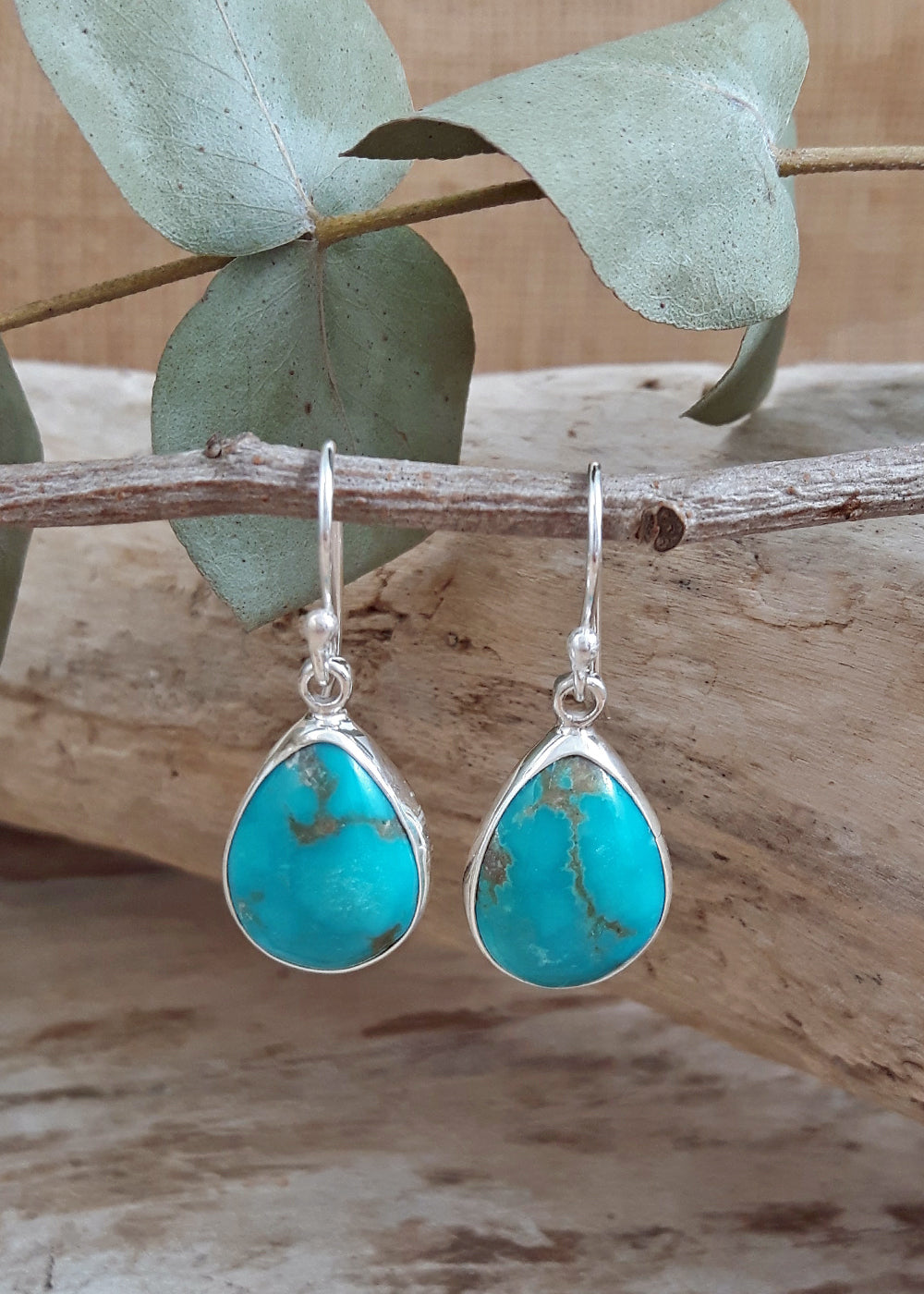 Kelly Medium Teardrop Turquoise Drop Earrings