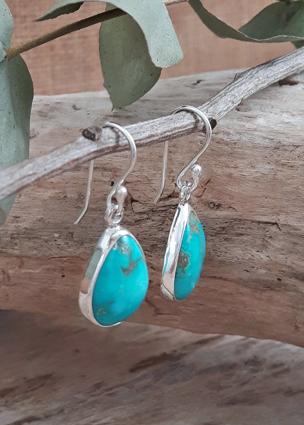 Kelly Medium Teardrop Turquoise Drop Earrings