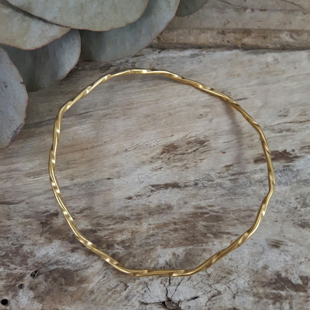 Lattice Single Bangle Gold