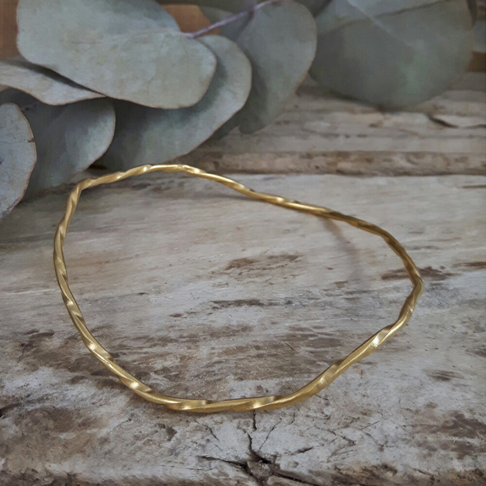 Lattice Single Bangle Gold