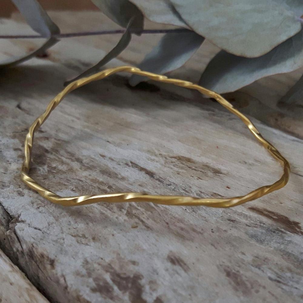 Lattice Single Bangle Gold