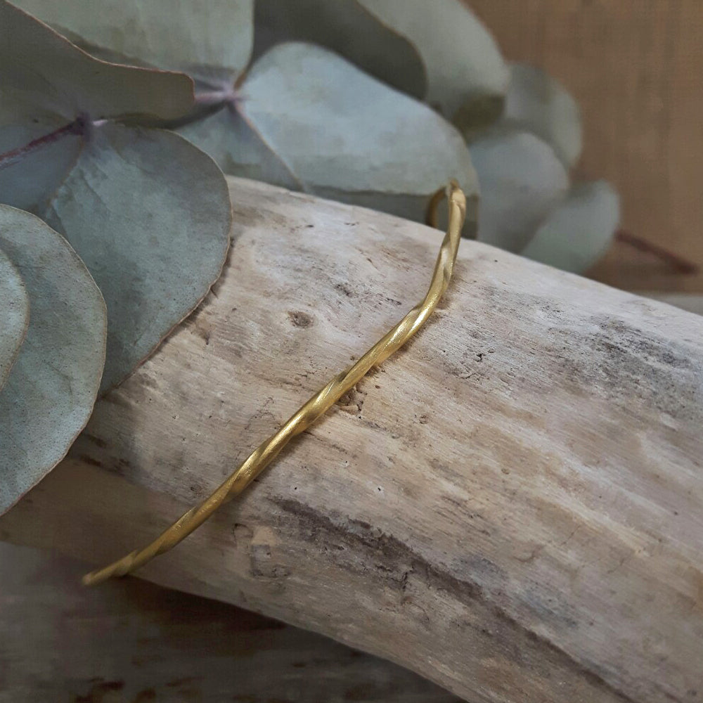 Lattice Single Bangle Gold