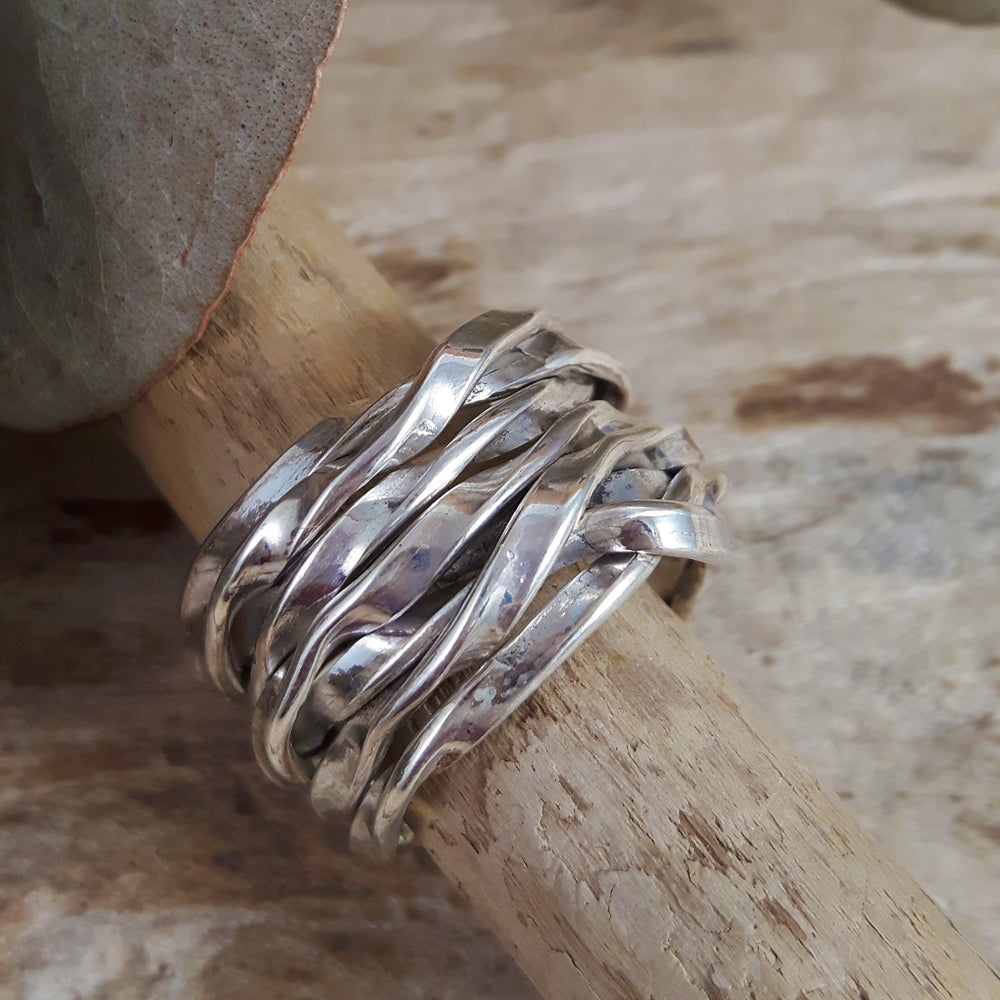 Lattice Wide Silver Ring