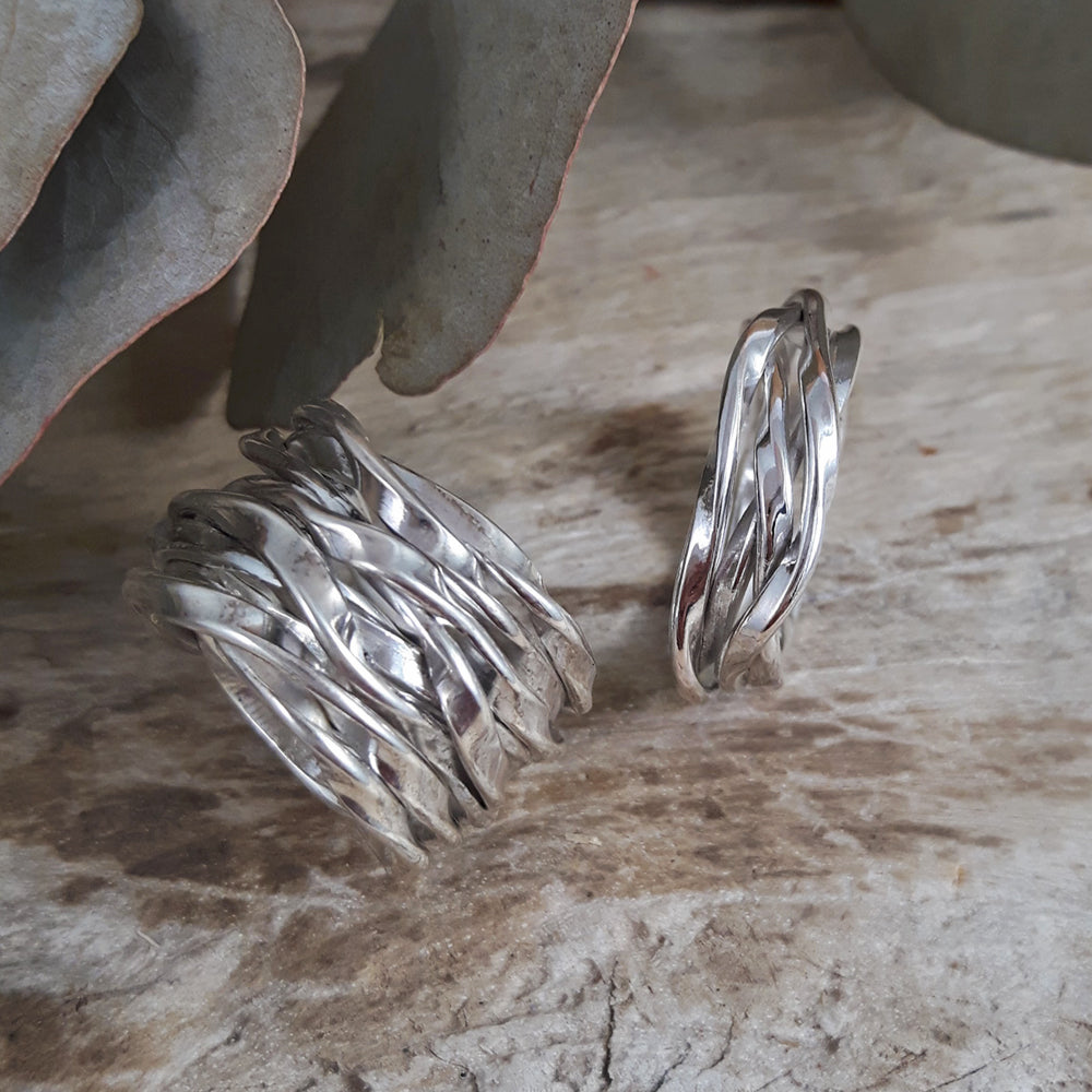 Lattice Wide Silver Ring