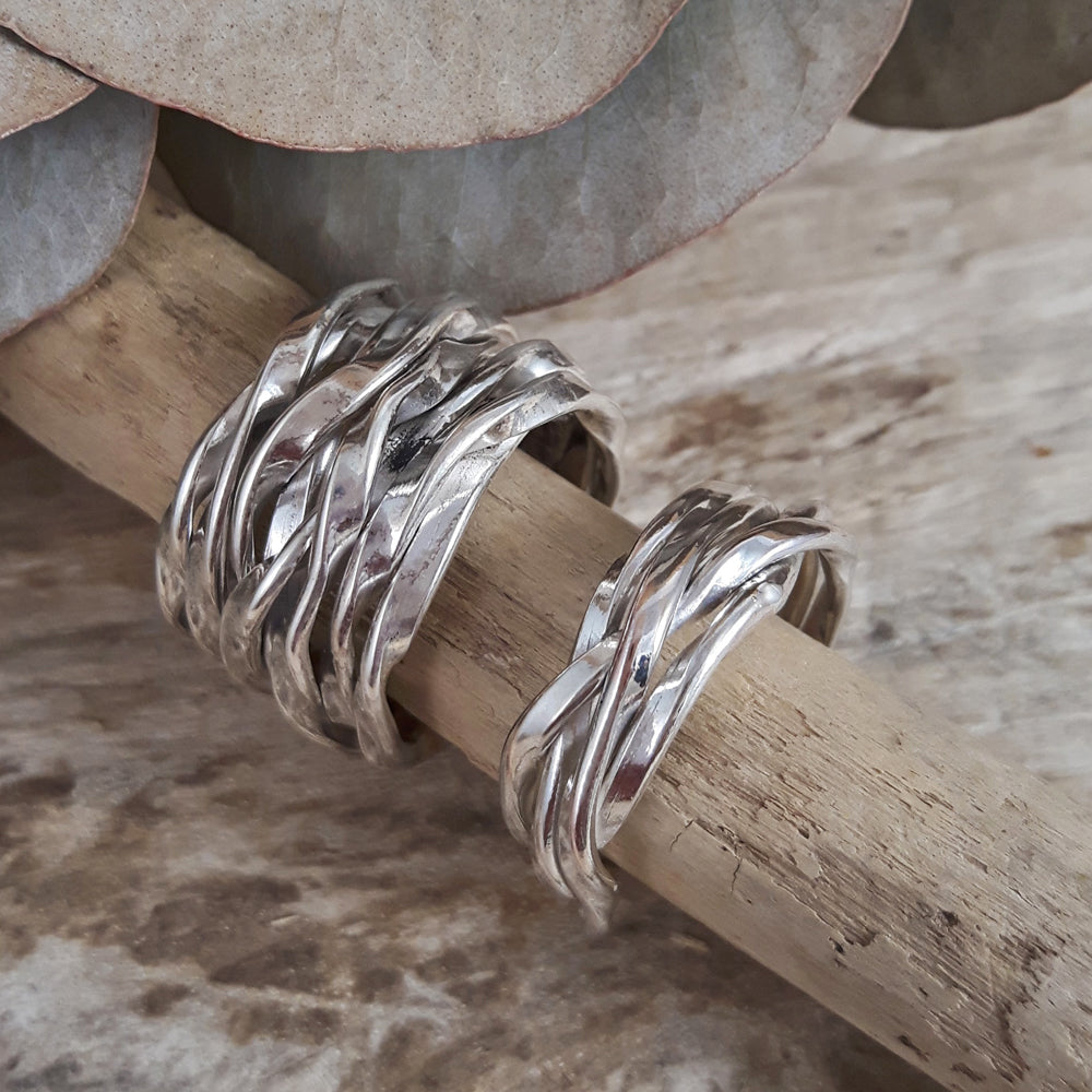 Lattice Wide Silver Ring