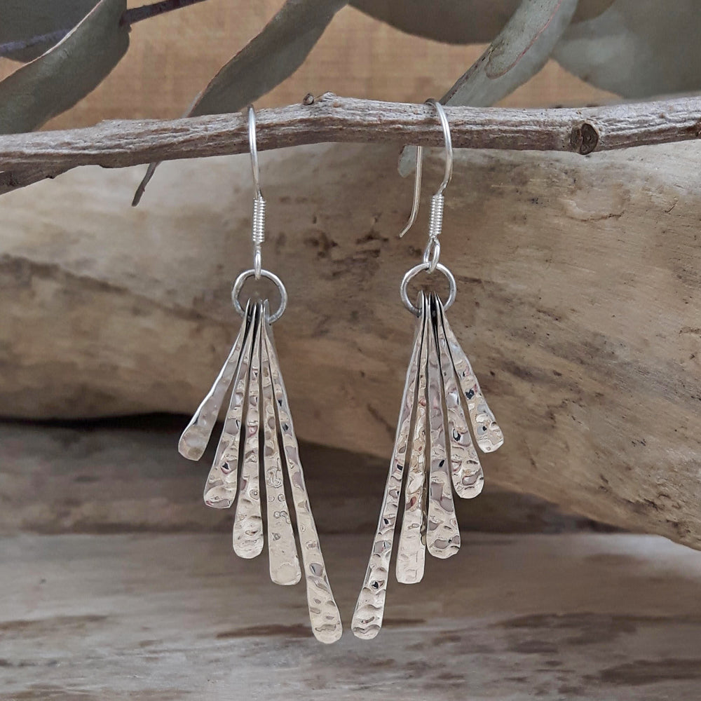 Lily Hammered Drop Earrings