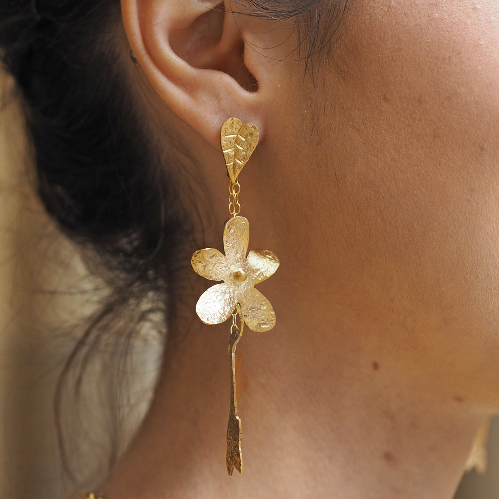 Foresta Ceiba Gold Hummingbird Drop Earrings