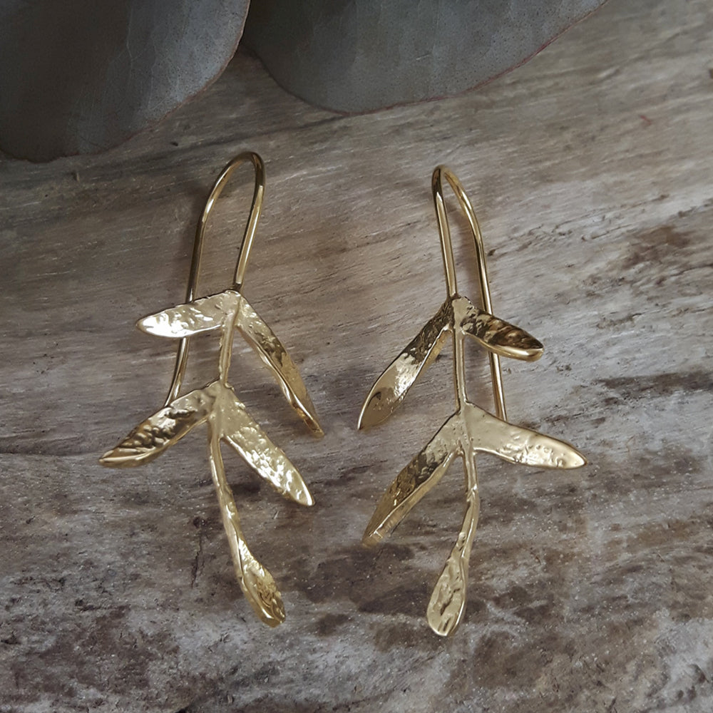 Foresta Gold Mistletoe Drop Earrings