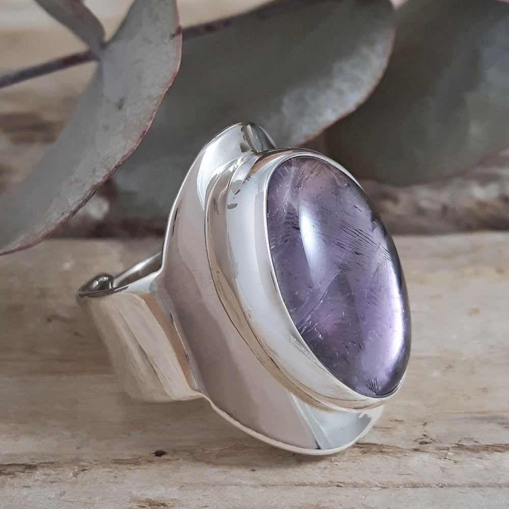 Monet Ixchel Pink Amethyst Adjustable Ring