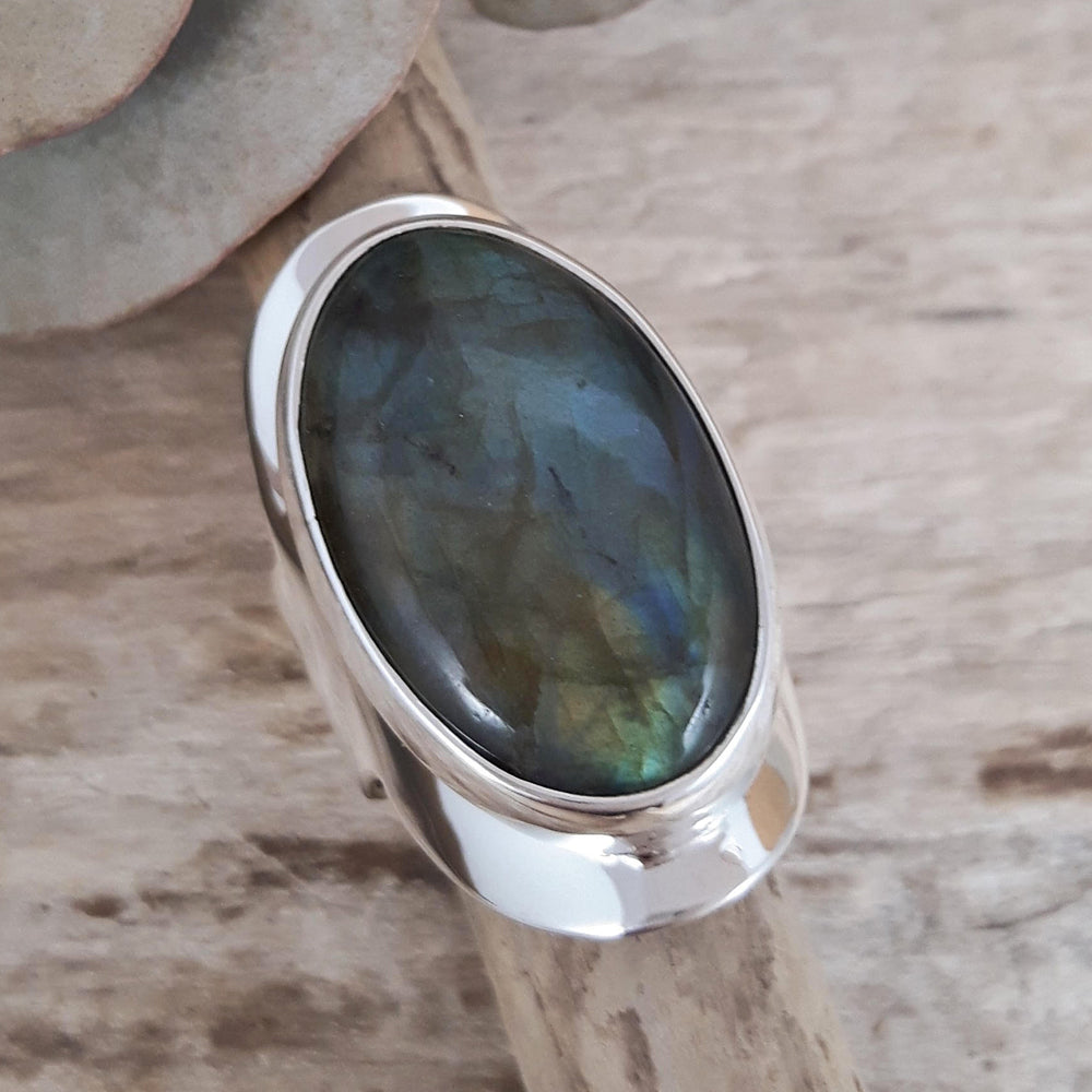 Monet Labradorite Oval L Adjustable Ring A