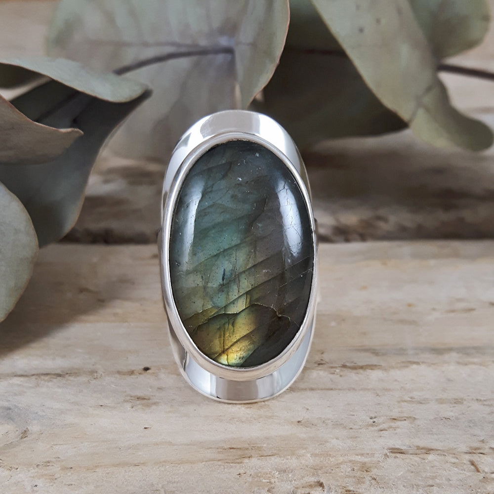 Monet Labradorite Oval L Adjustable Ring E