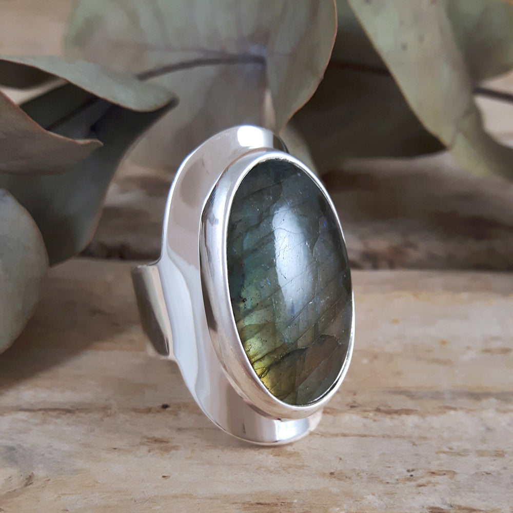 Monet Labradorite Oval L Adjustable Ring E