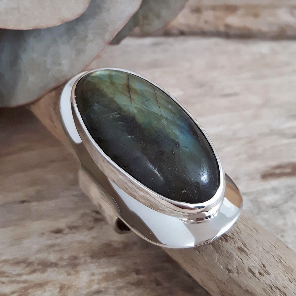 Monet Labradorite Oval XL01 Adjustable Ring A