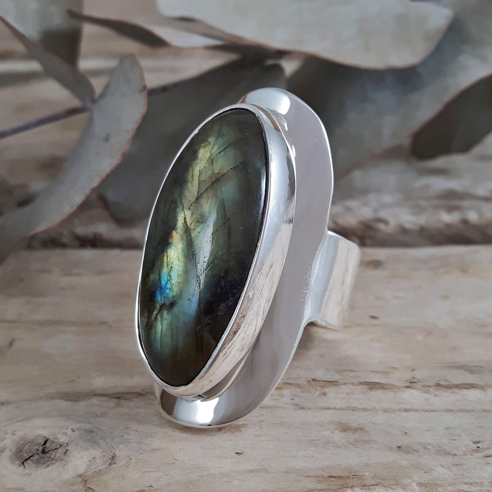 Monet Labradorite Oval XL01 Adjustable Ring A