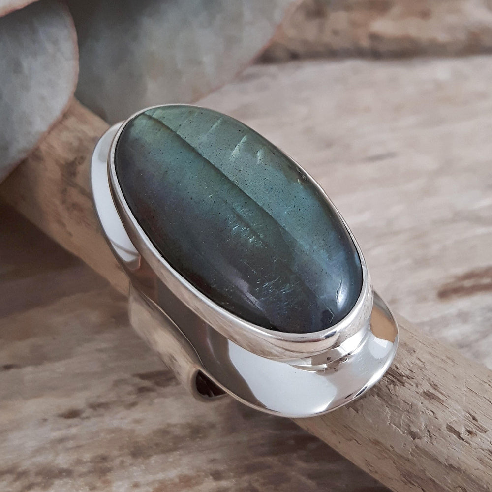 Monet Labradorite Oval XL01 Adjustable Ring B