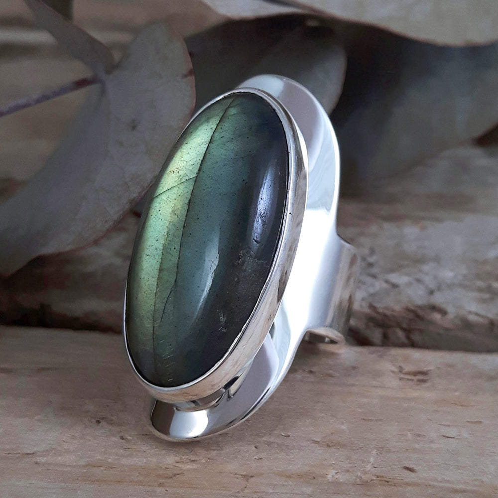 Monet Labradorite Oval XL01 Adjustable Ring B