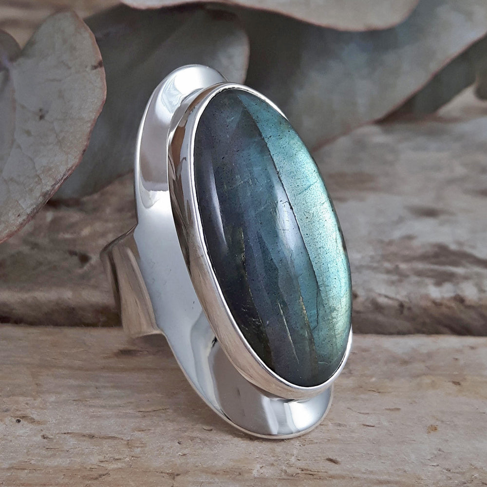 Monet Labradorite Oval XL01 Adjustable Ring B