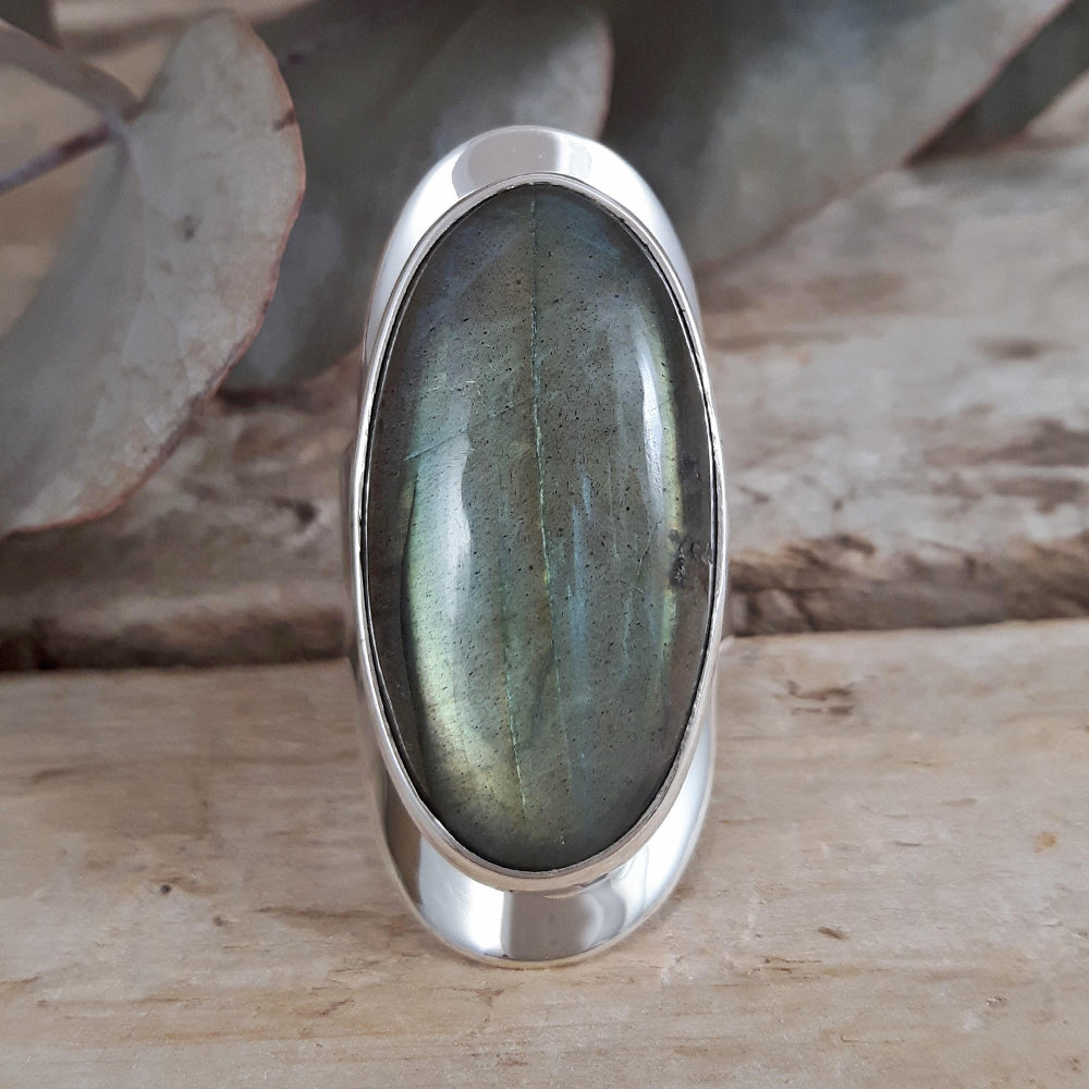 Monet Labradorite Oval XL01 Adjustable Ring B