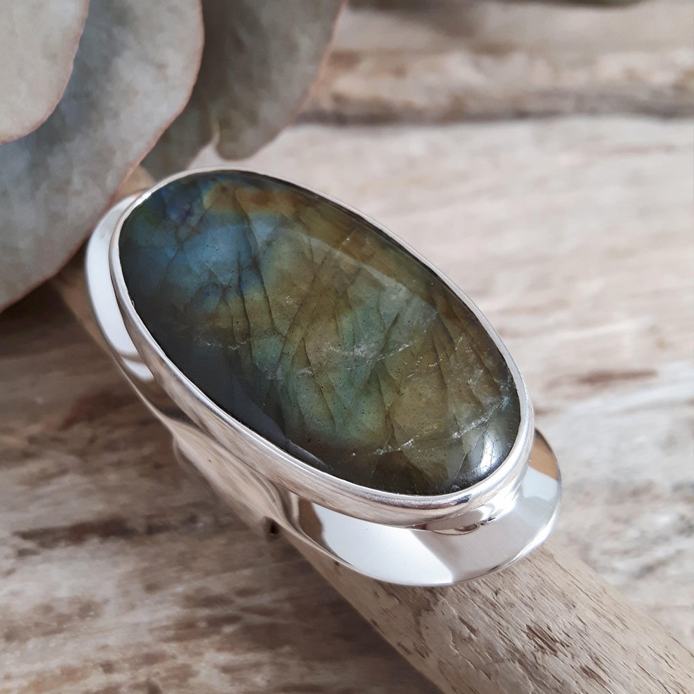 Monet Labradorite Oval XL03 Adjustable Ring A