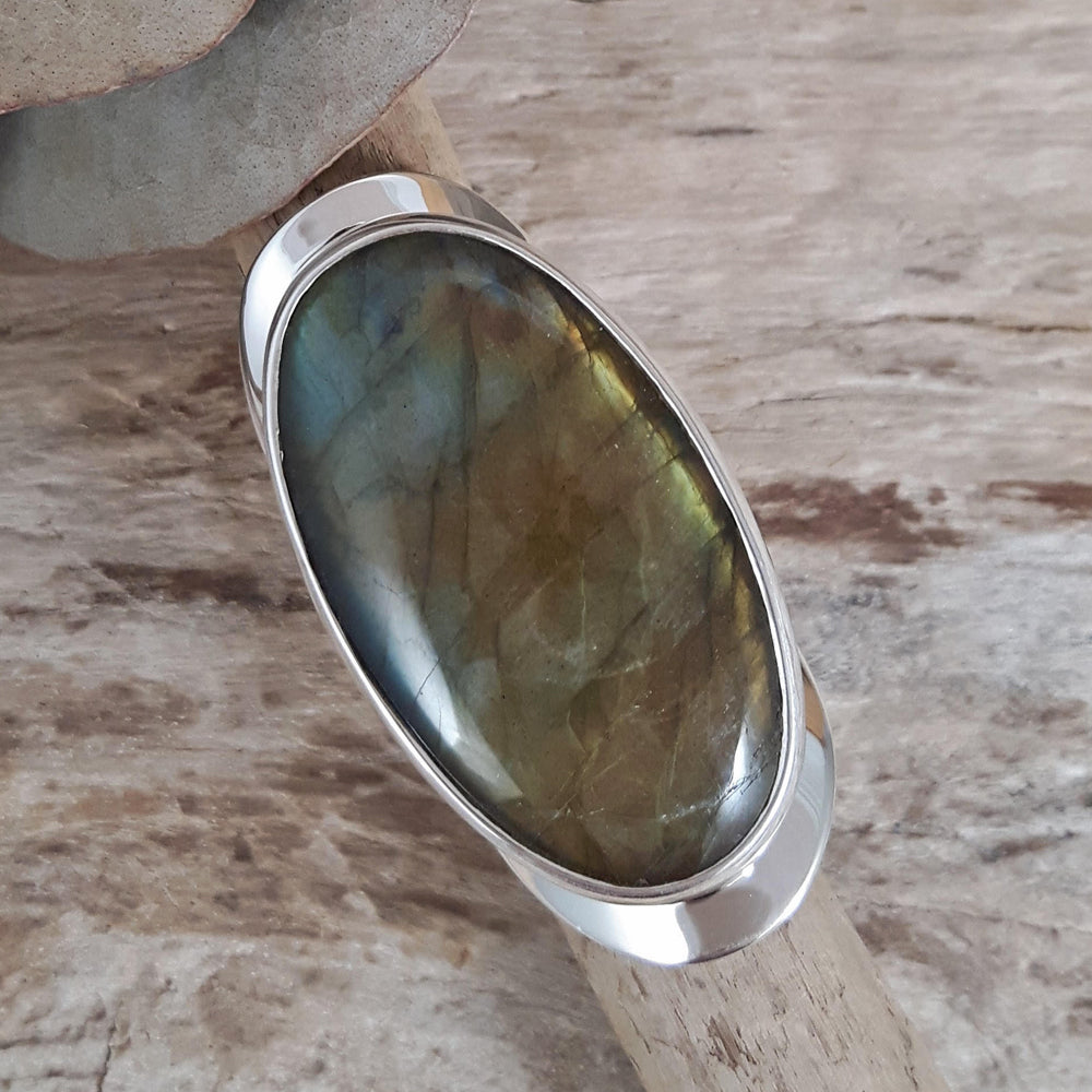 Monet Labradorite Oval XL03 Adjustable Ring A