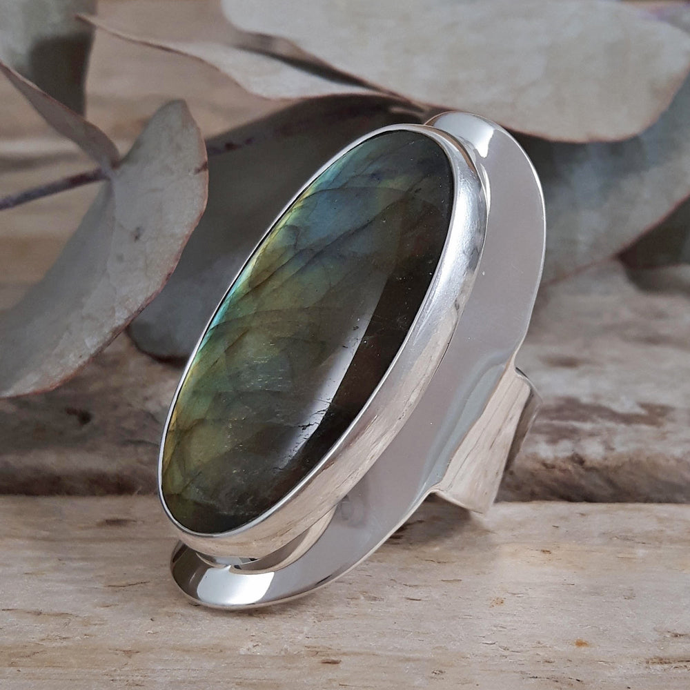 Monet Labradorite Oval XL03 Adjustable Ring A