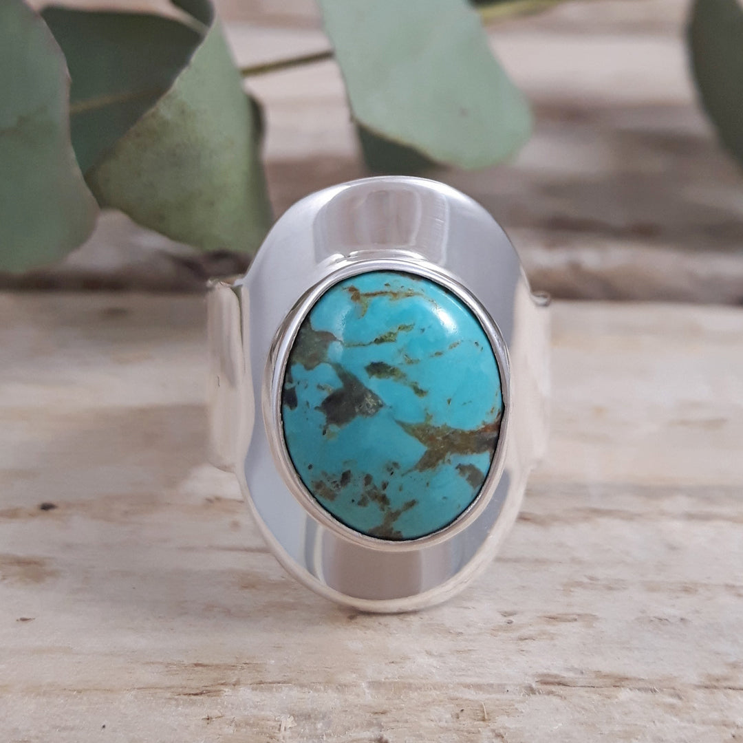 Monet Turquoise Oval Medium Adjustable Ring A