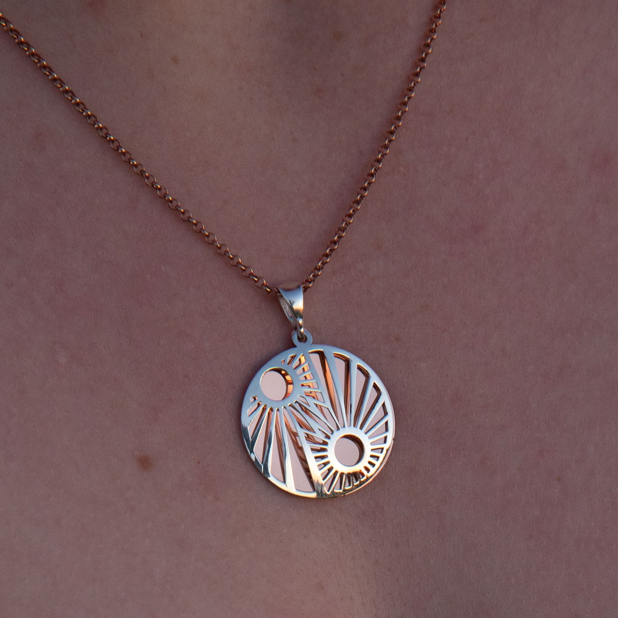 Celtic Sun Silver/Copper SmallPendant