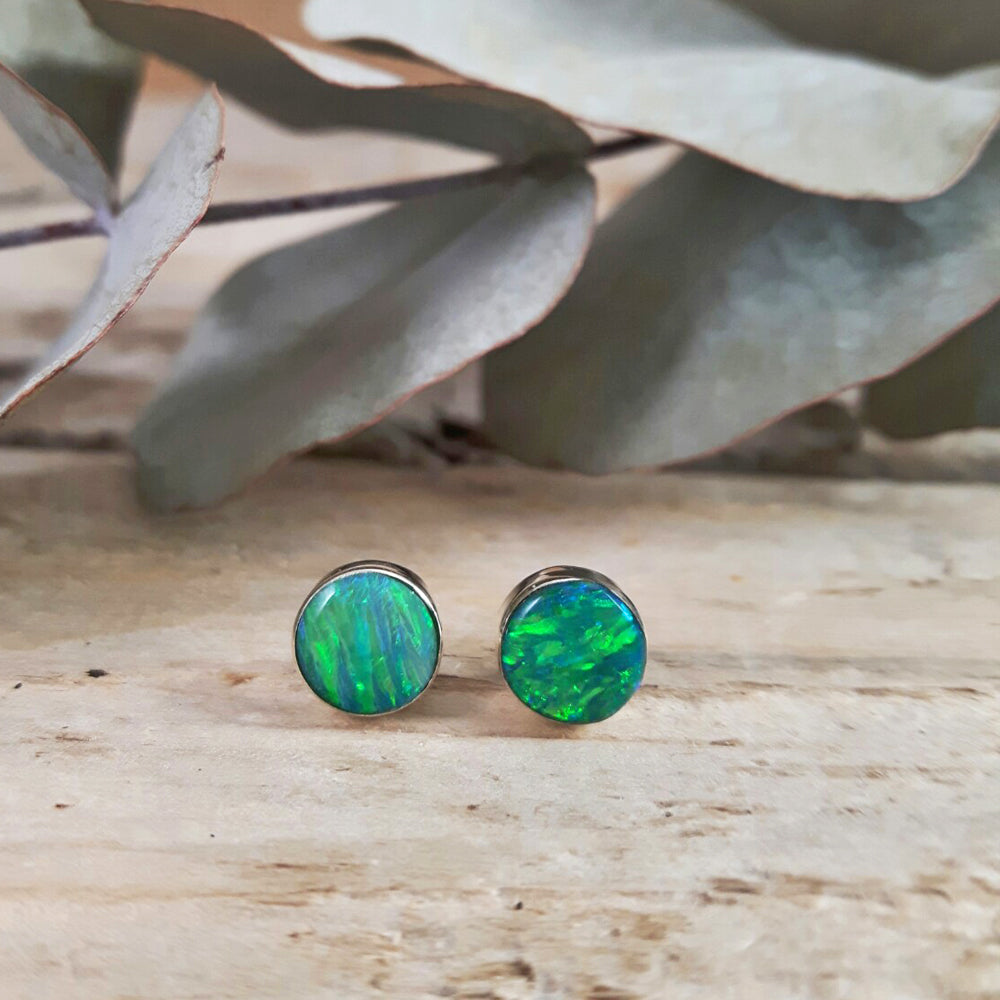 Flinder Green Dotty Stud Earrings