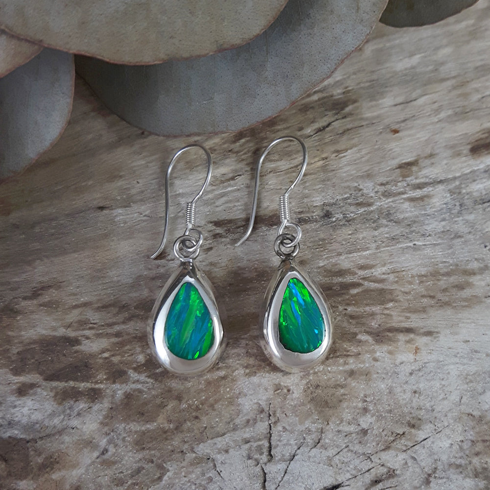 Flinder Green Teardrop Drop Earrings