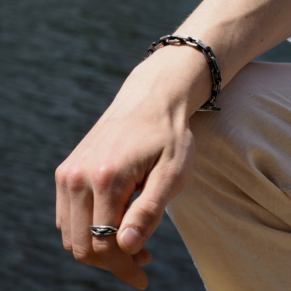 Kukulkan Link Oxidised Bracelet