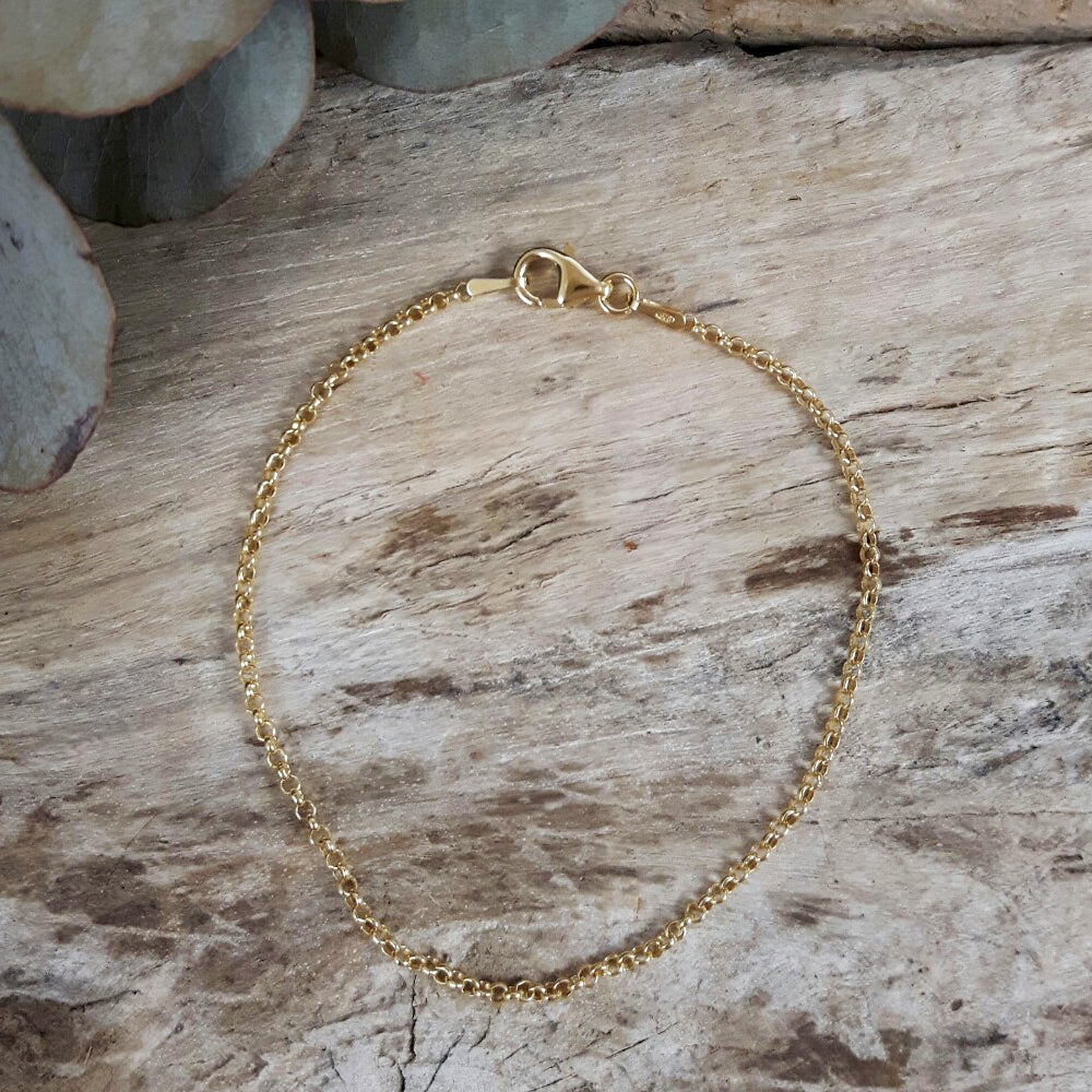 Classic Rolo Gold Chain Bracelet