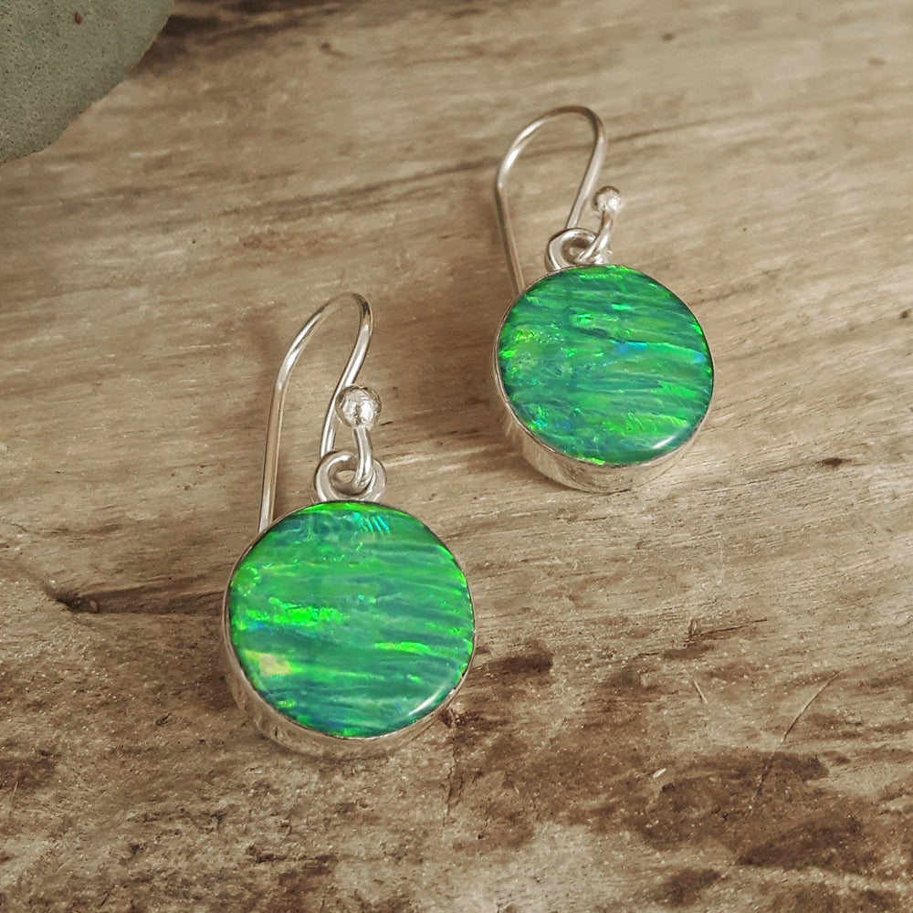 Flinder Green Dot Drop Earrings