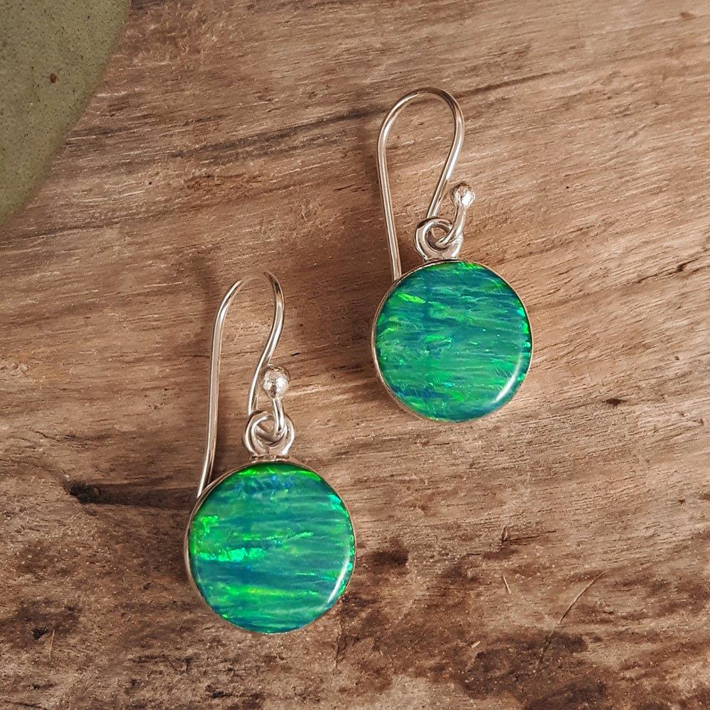 Flinder Green Dot Drop Earrings