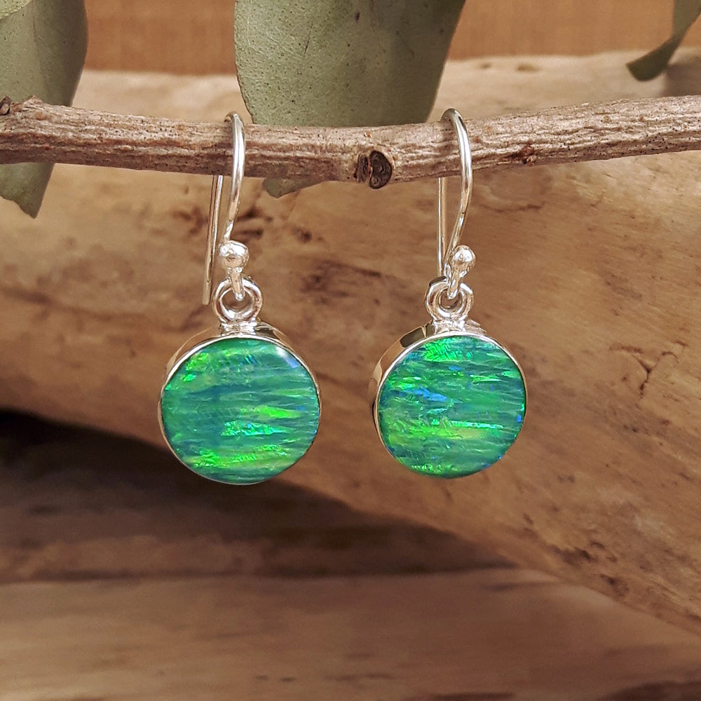 Flinder Green Dot Drop Earrings