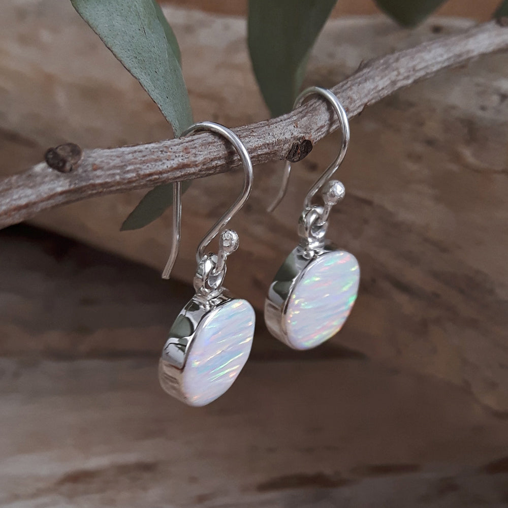 Flinder White Dot Drop Earrings