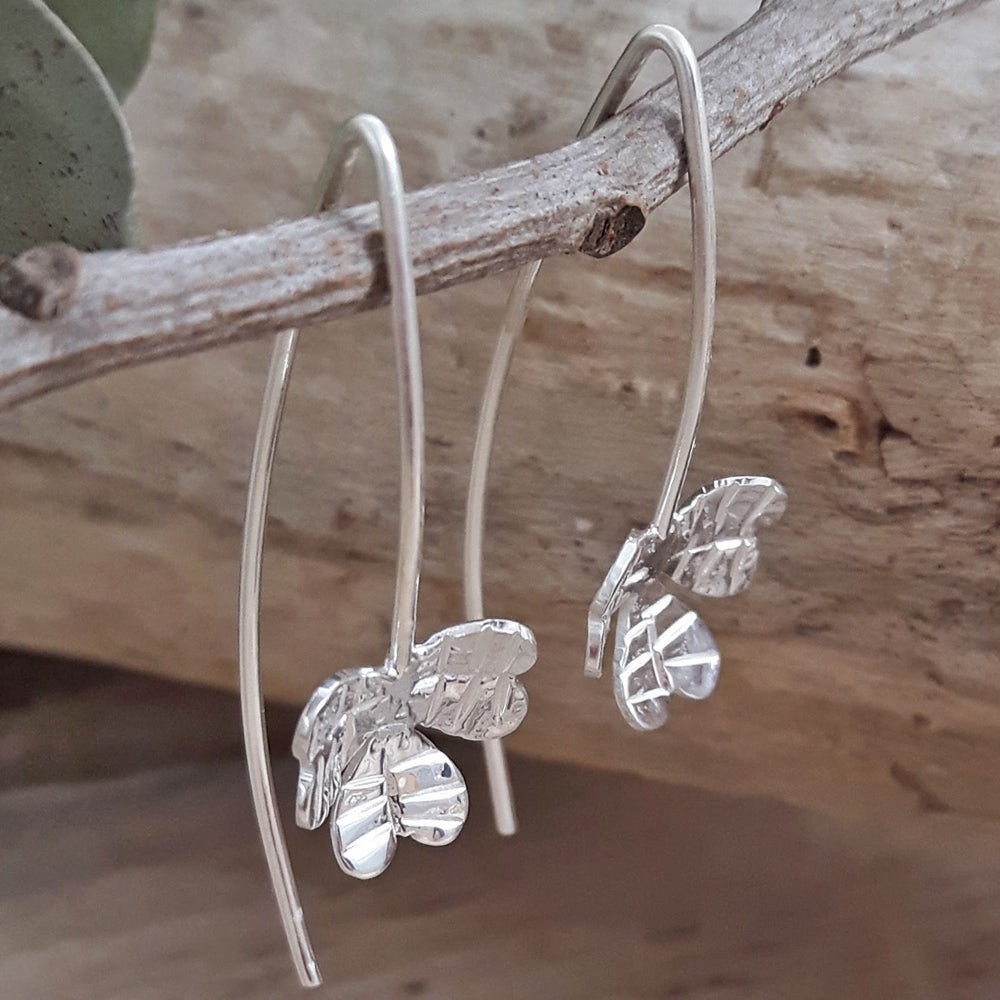 Foresta Shamrock Small Silver Drop Earrings