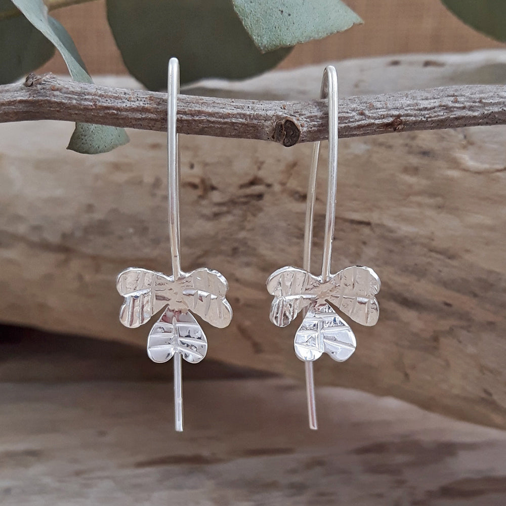 Foresta Shamrock Small Silver Drop Earrings