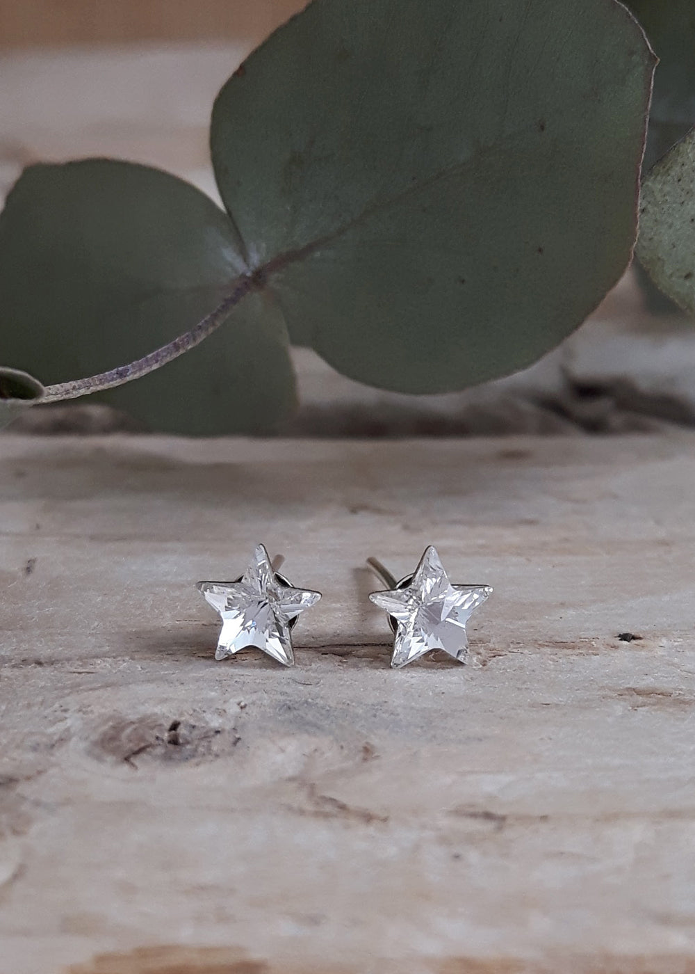 Stella White Star Stud Earrings