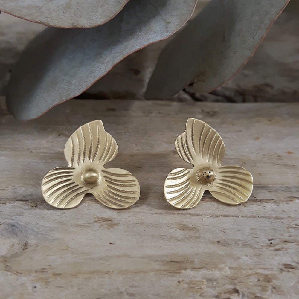 Viola Gold Small Stud Earrings