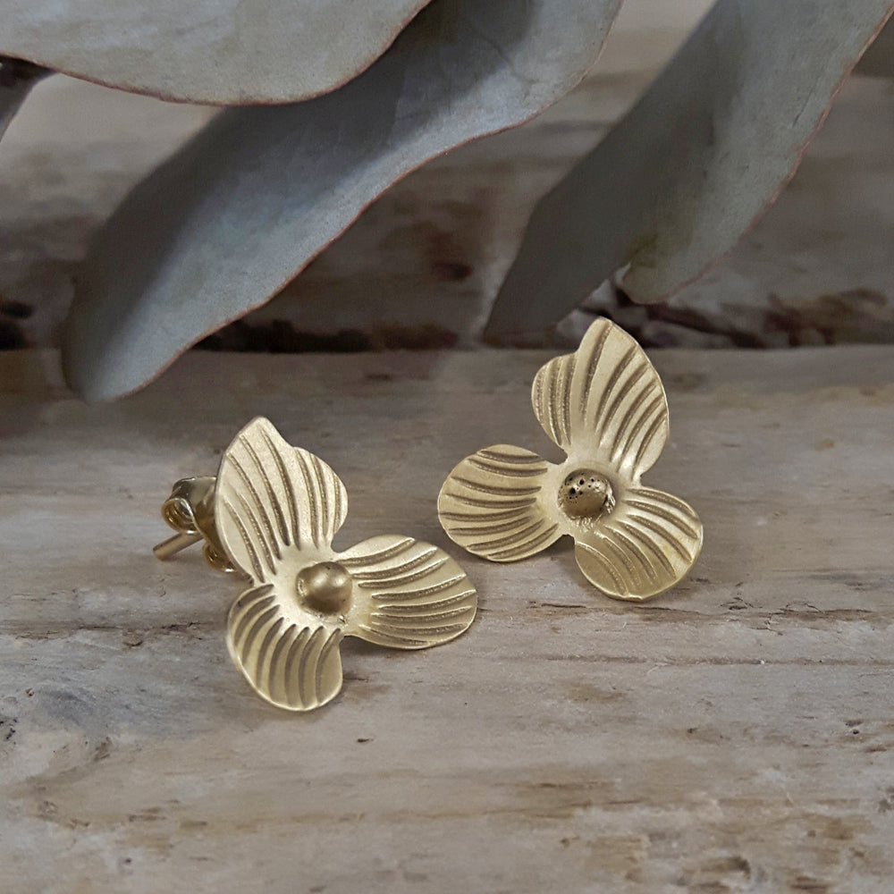 Viola Gold Small Stud Earrings