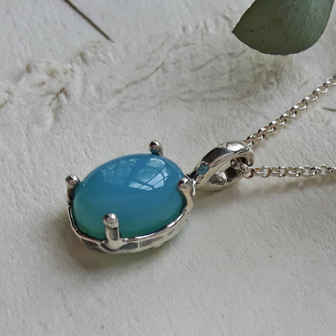 Yulya Blue Chalcedony Pendant