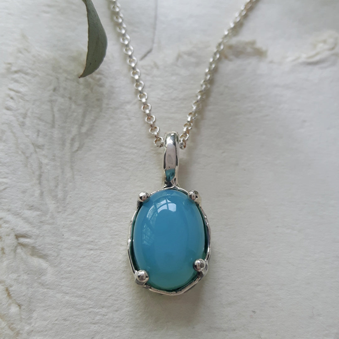 Yulya Blue Chalcedony Pendant