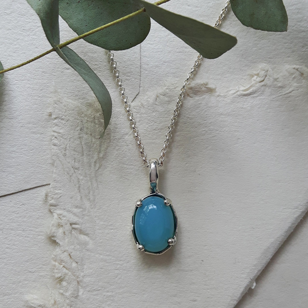 Yulya Blue Chalcedony Pendant